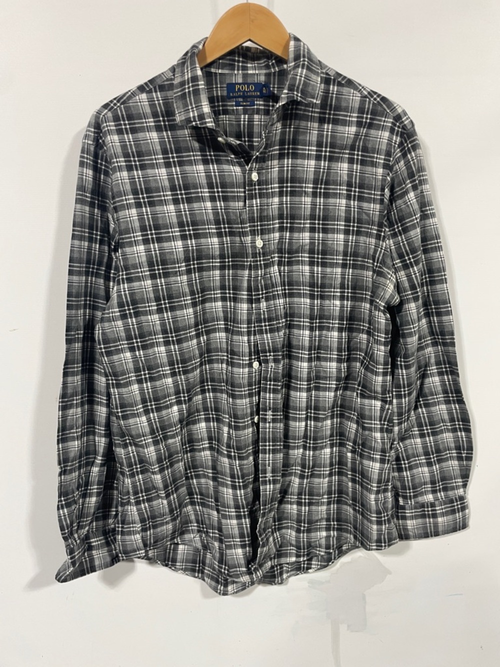 Polo by Ralph Lauren Gray & White Plaid Button-Down Shirt